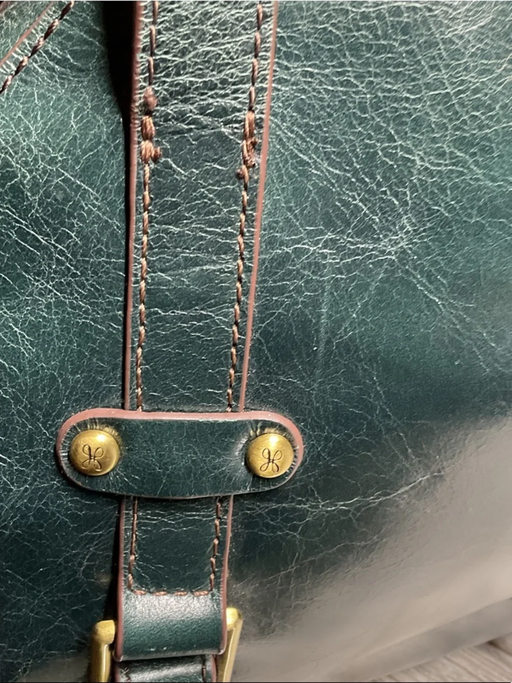 Hobo International Beckon Leather Half Moon Shoulder Bag Green Retro Elegant - Picture 4 of 10
